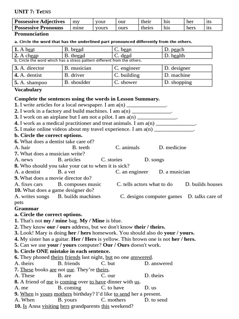 B I Dư NG Ta Smart World 8 Unit 7.teens | PDF | Adolescence | Obesity