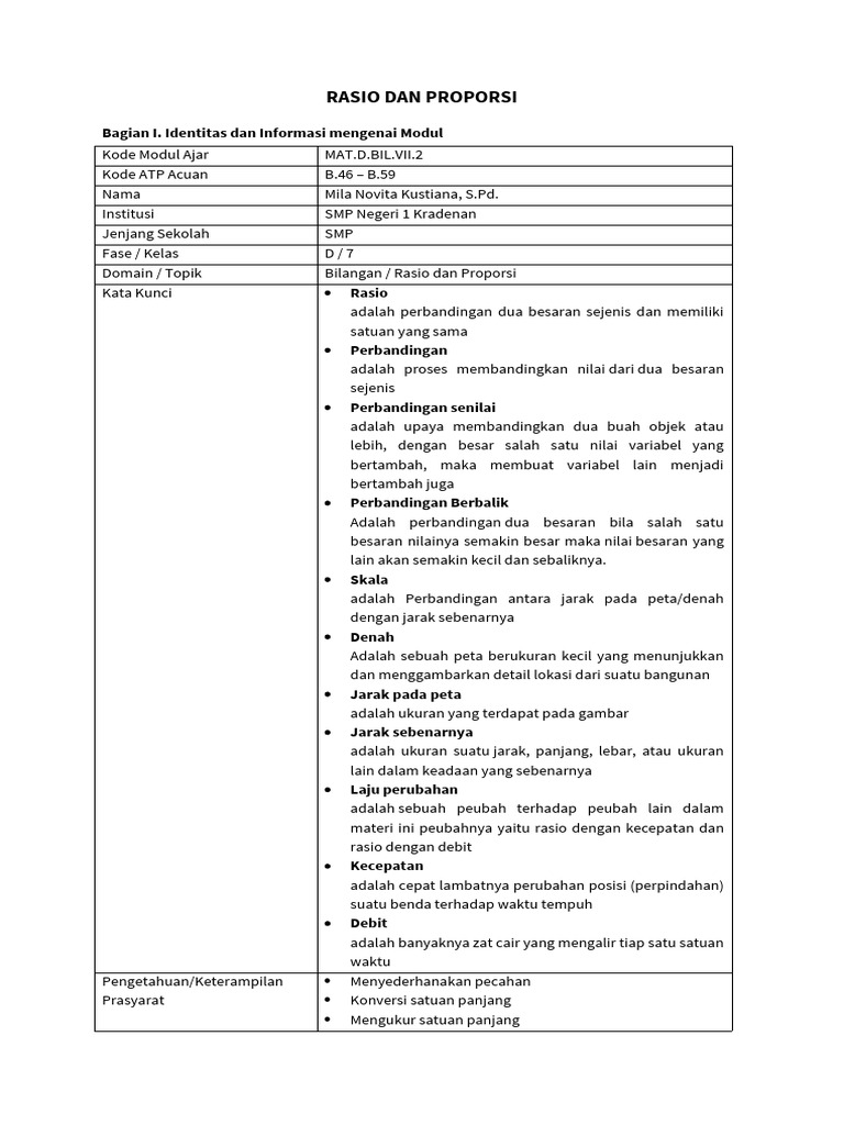 Ma Rasio Dan Proporsi | PDF
