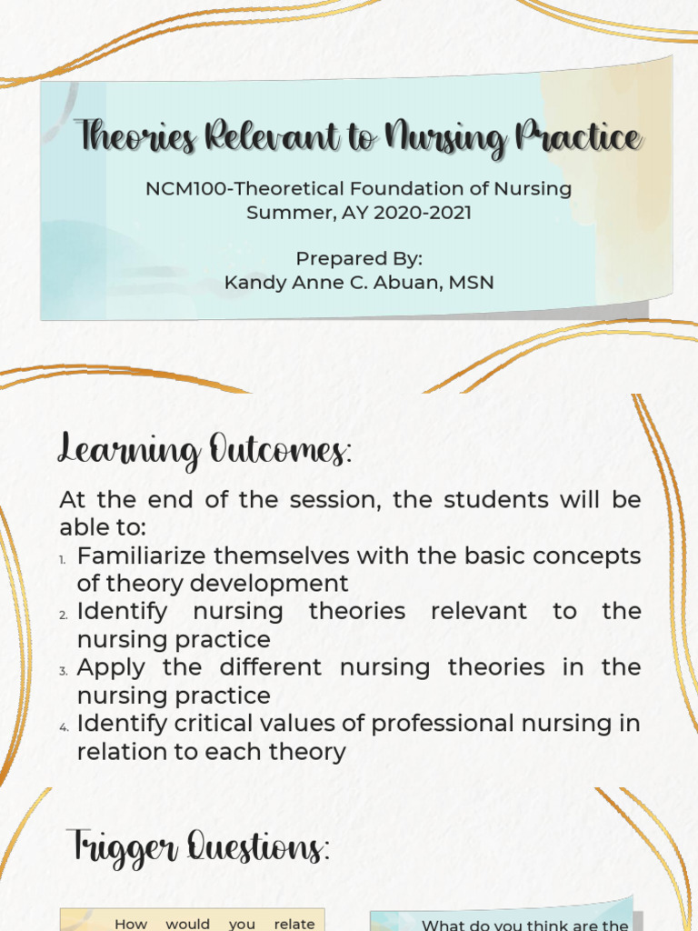 Lecture 1-Theories Relevant To Nursing Practice | PDF | System ...