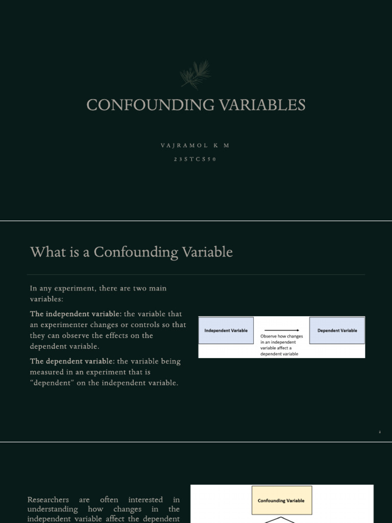 CONFOUNDING VARIABLES | PDF