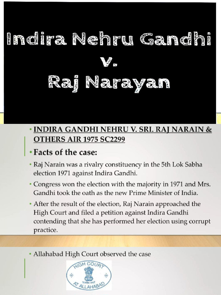 Indra Nehuru Vs Raj Narayana | PDF