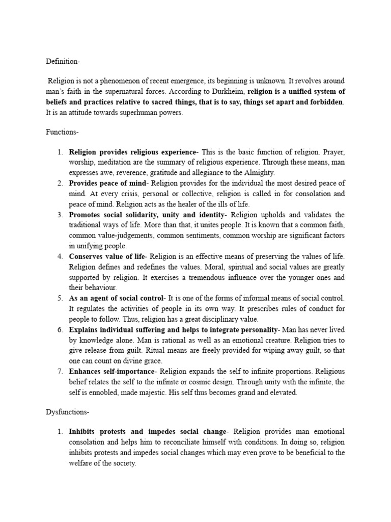 Functions and Dysfunctions of Religion | PDF | Superstitions | Faith