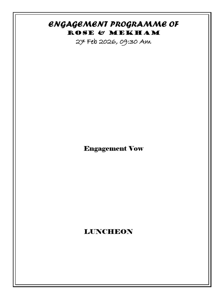 Engagement Programme | PDF