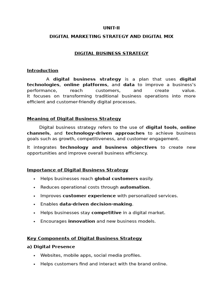 Unit-Ii - Digital Marketing Strategy | PDF | Digital Marketing | Pricing