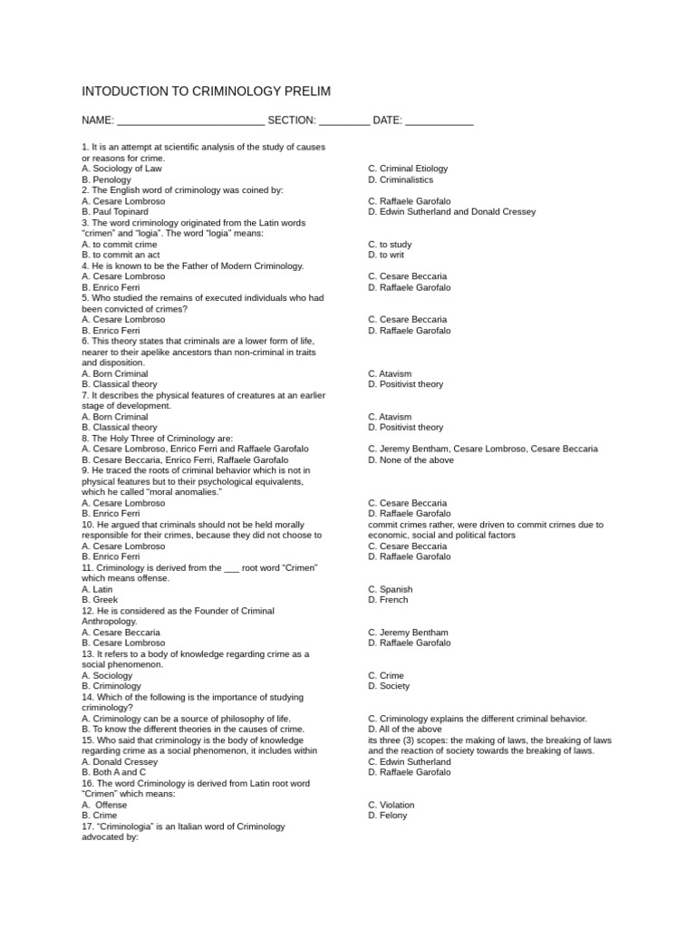P1 Introduction To Crim | PDF | Criminology | Crimes