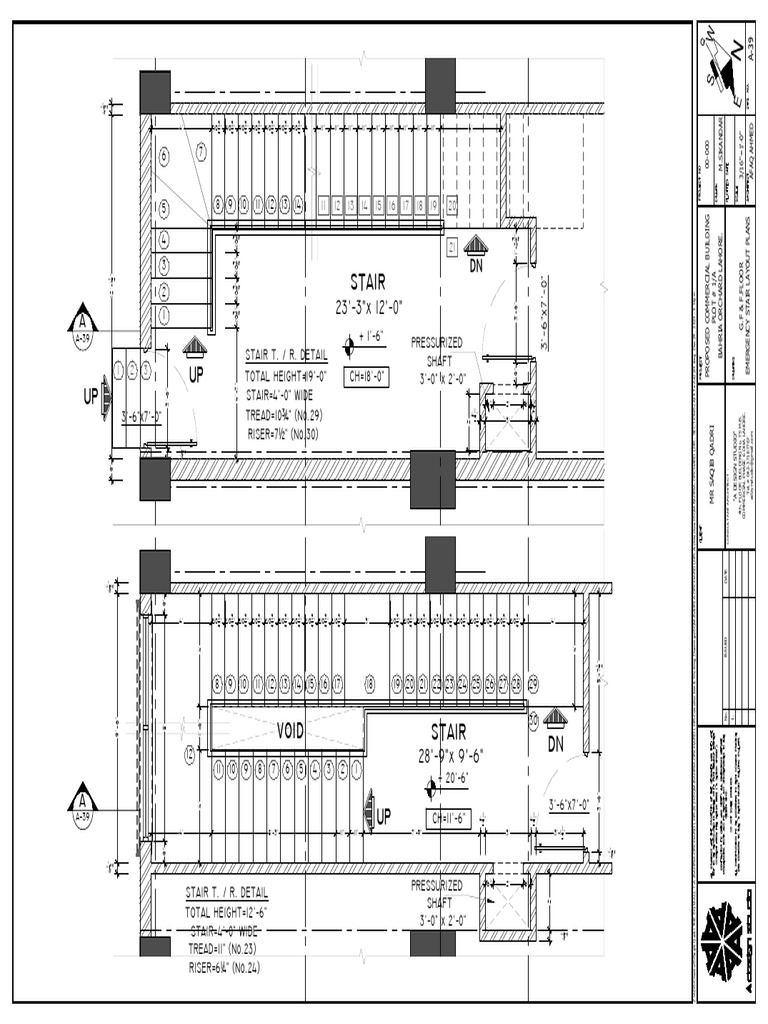 Sq-bahria-Orchard-g.f & f.floor Emergency Stair Plans & Section a-A ...