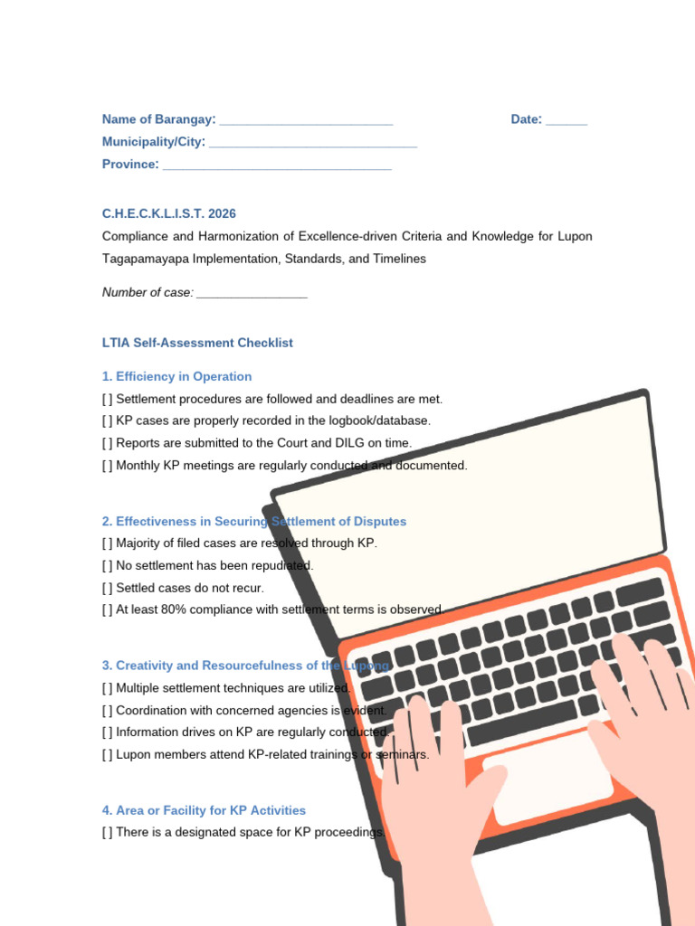 LTIA Self Assessment Checklist-1 | PDF