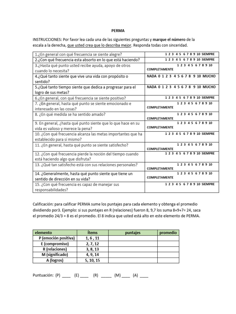 PERMA Breve | PDF