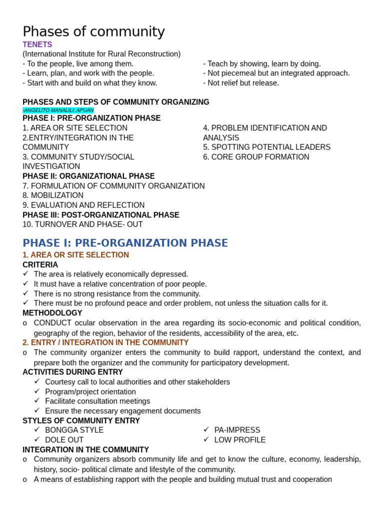 Phases of Community | PDF | Community | Leadership