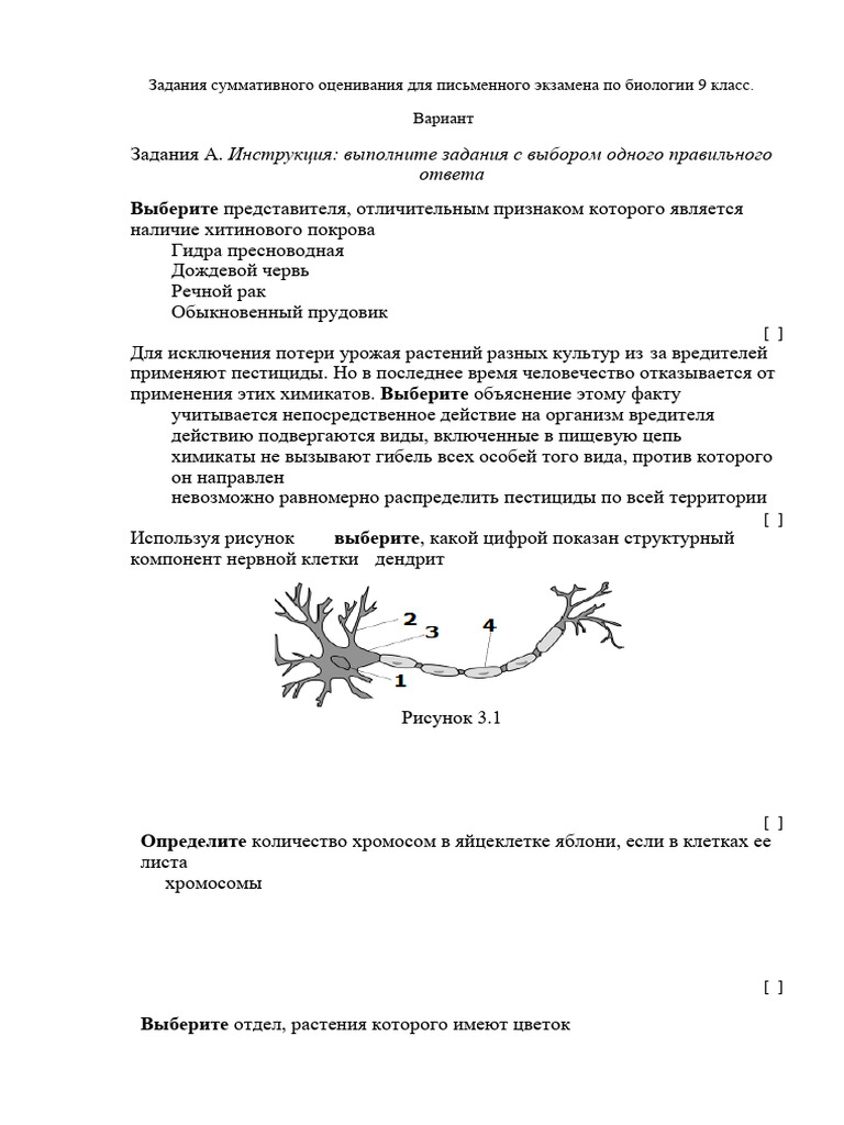 Bio 9 Var4 | PDF