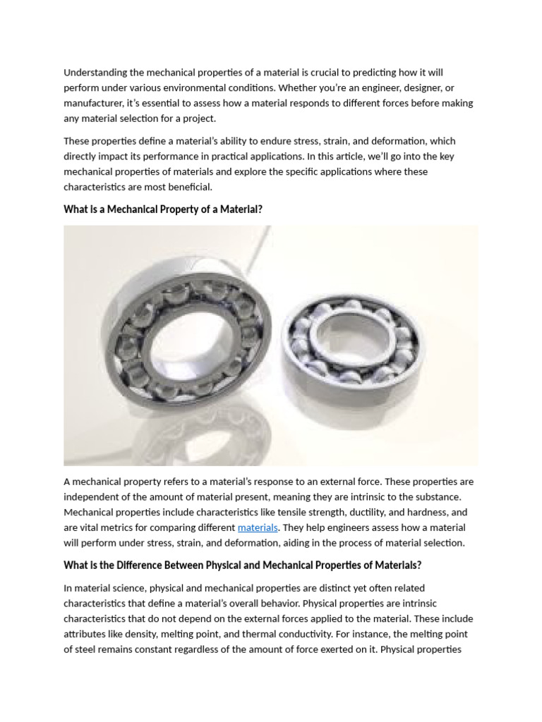 Mechanical Properties | PDF | Strength Of Materials | Deformation ...