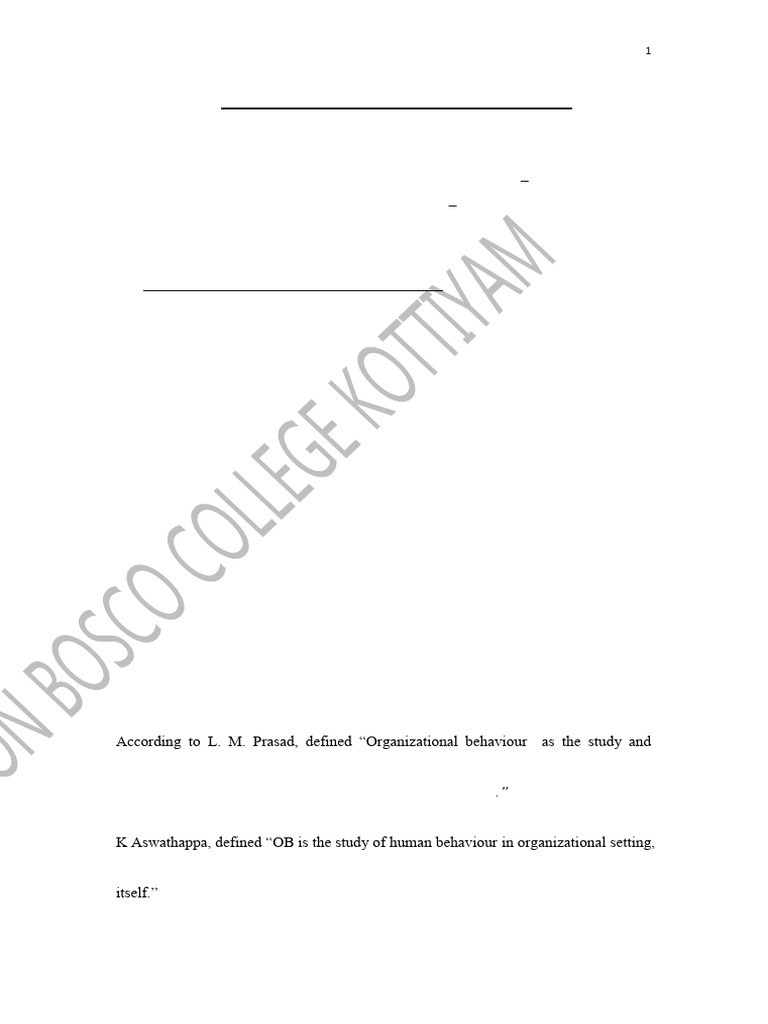 Module 1 Concept of OB | PDF | Organizational Behavior | Psychology