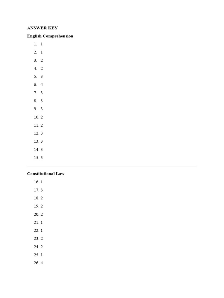 Answer Key | PDF