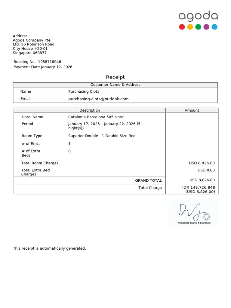 Invoice Agoda | PDF