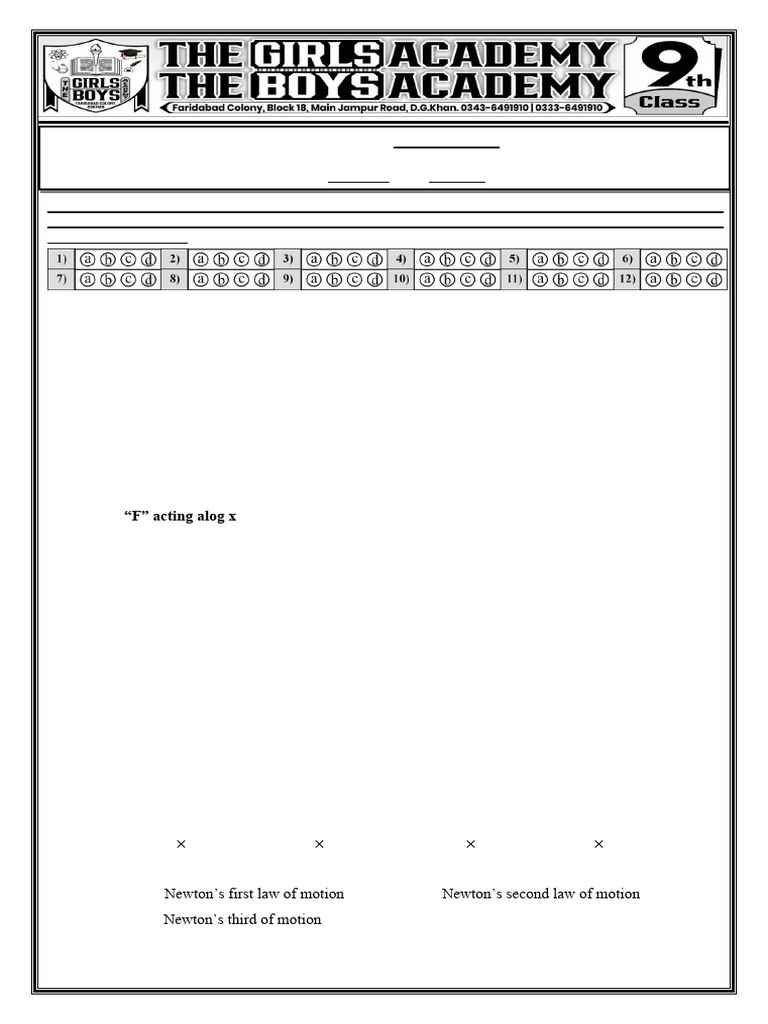 Physics 9th Round 5 Test FULL BOOK | PDF | Fahrenheit | Momentum
