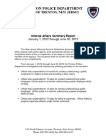 Trenton Police Internal Affairs Summary Report