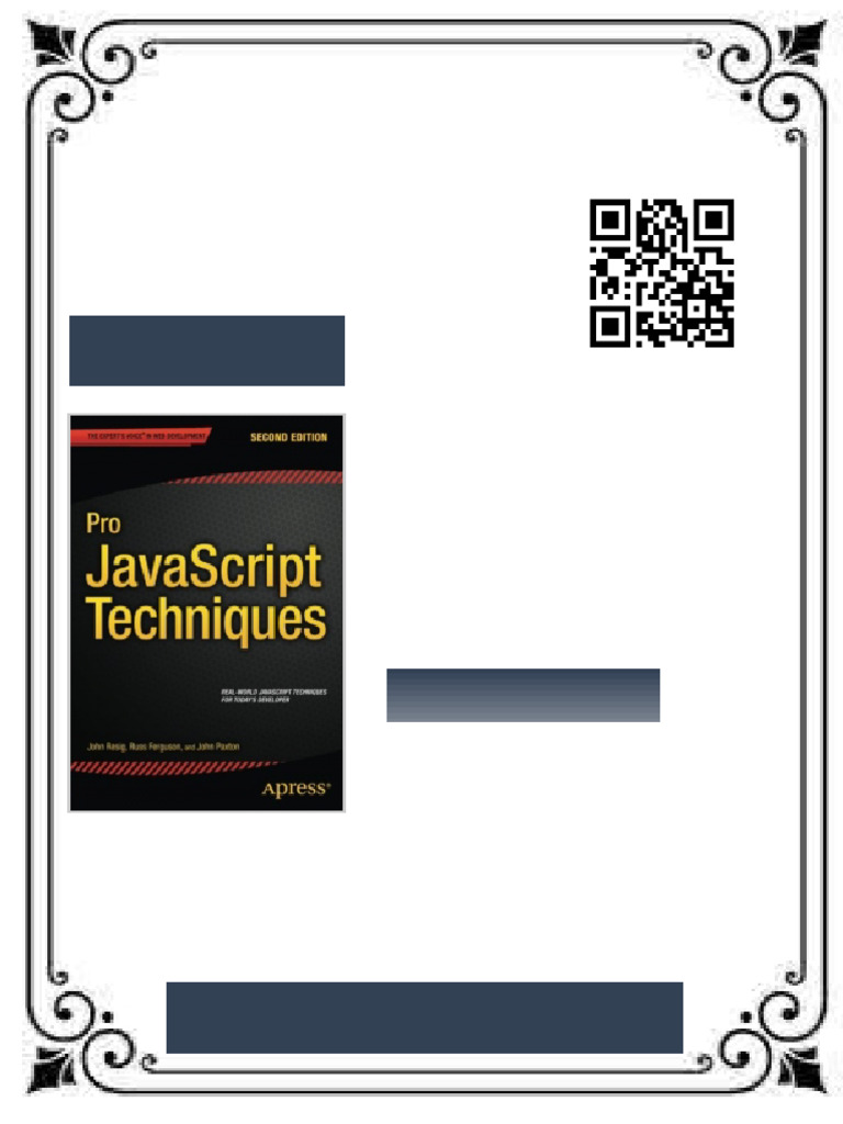 Pro JavaScript Techniques 2nd Edition John Resig Ebook Enhanced PDF ...