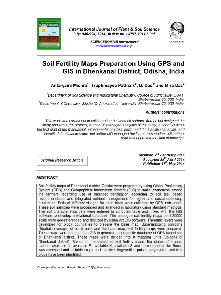 Soil Fertility Maps Preparation Using Gps and | PDF | Fertilizer | Legume