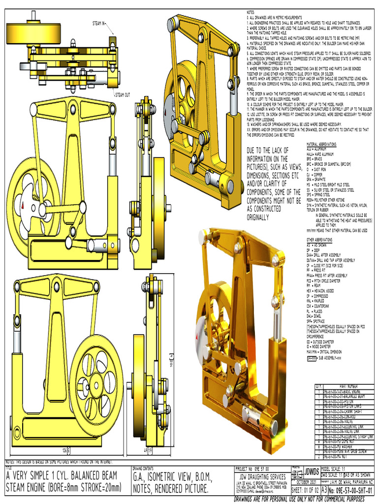 A Very Simple 1 Cyl Balanced Steam Engine | PDF | Screw | Engineering ...
