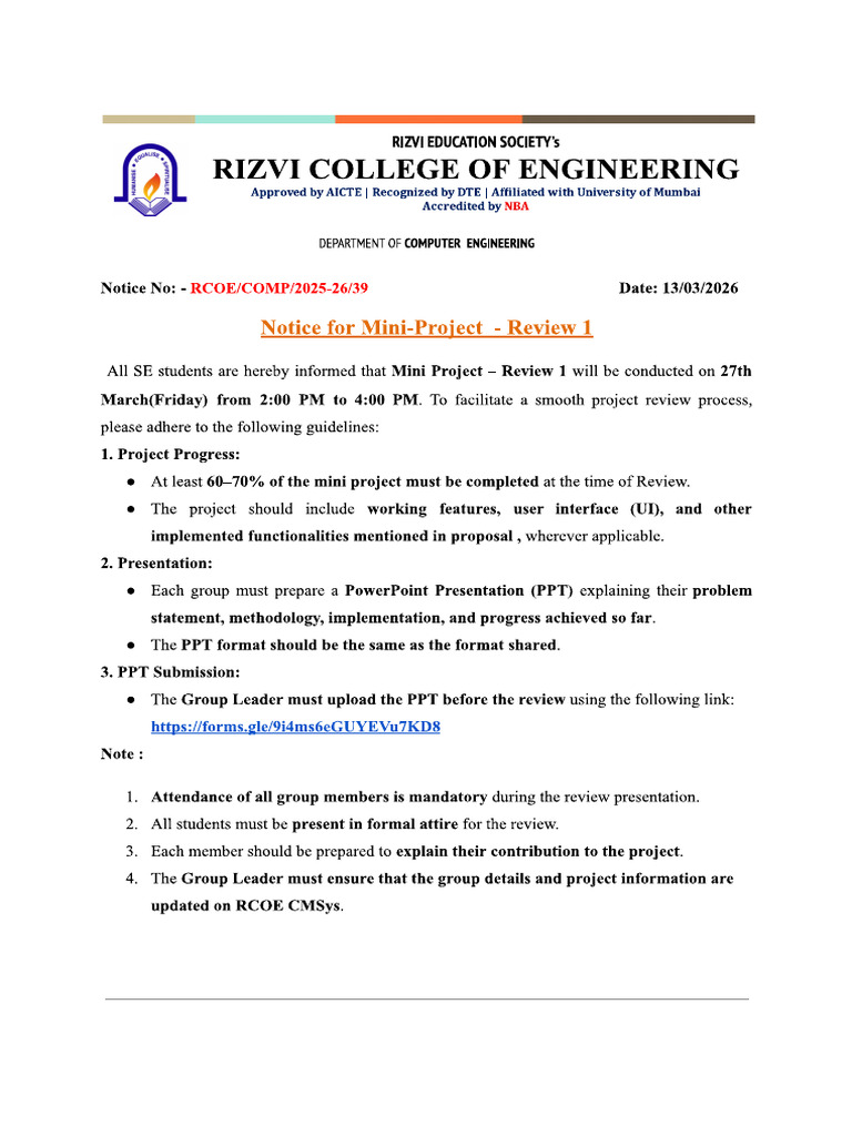 Review 1 - Notice | PDF