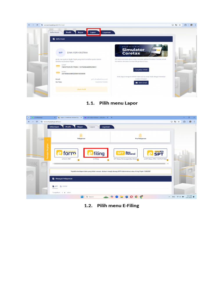 Tutorial Lapor SPT Tahunan | PDF