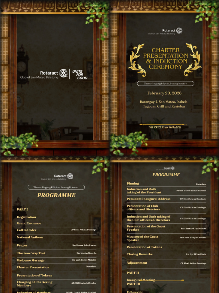 Induction Invitation & Pubmat | PDF