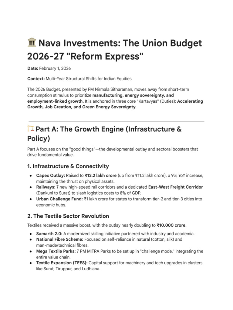 Budget 2026-27 - Reforms and Tax Changes | PDF | Taxes | Tax Exemption