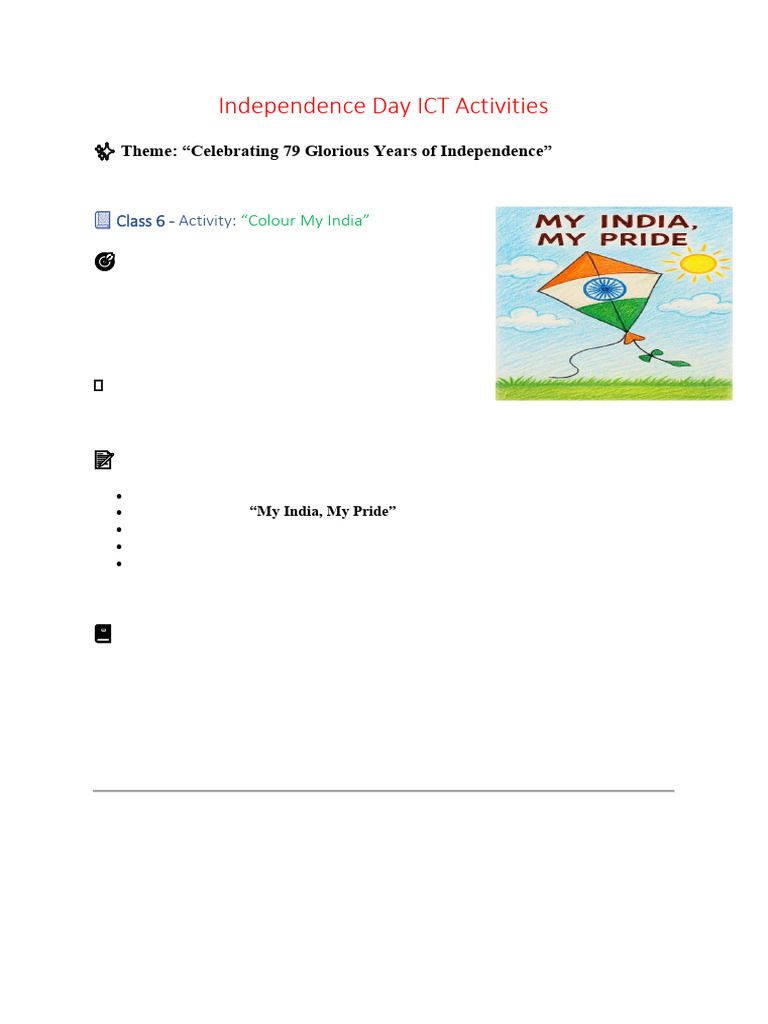 ? Independence Day ICT Activities | PDF