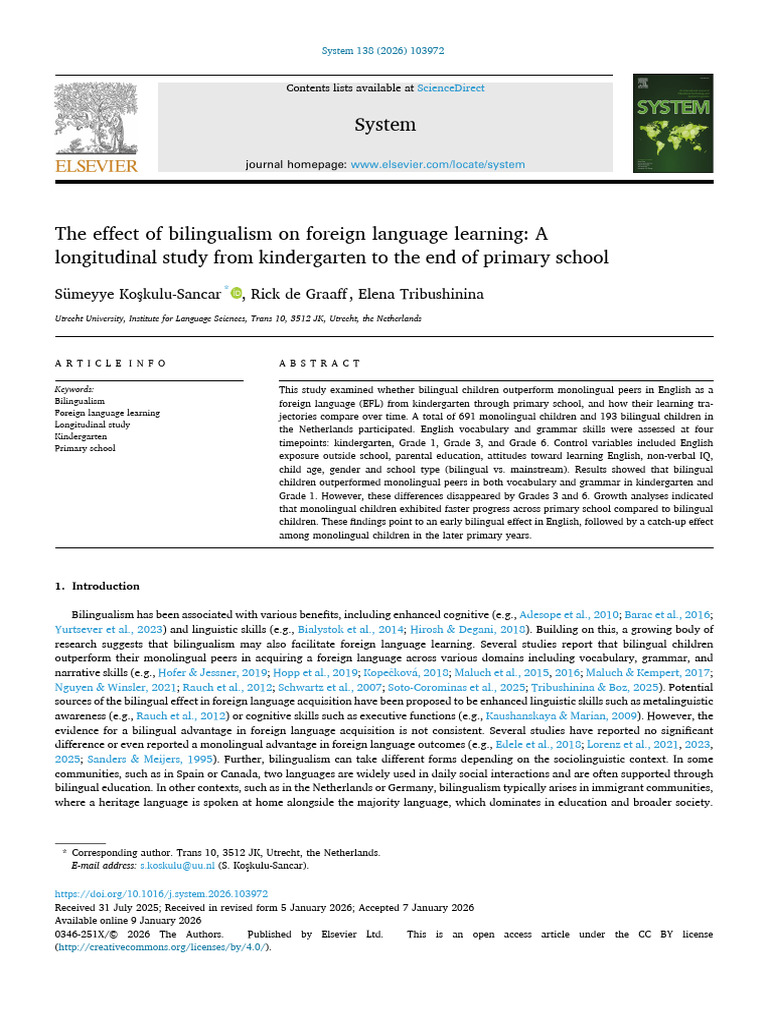 Article For Session 8 | PDF | Multilingualism | Language Acquisition