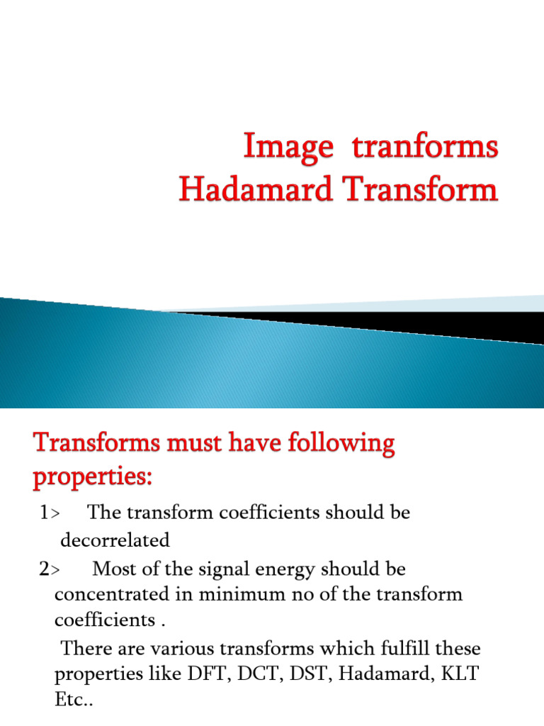 Hadamard Transform | PDF