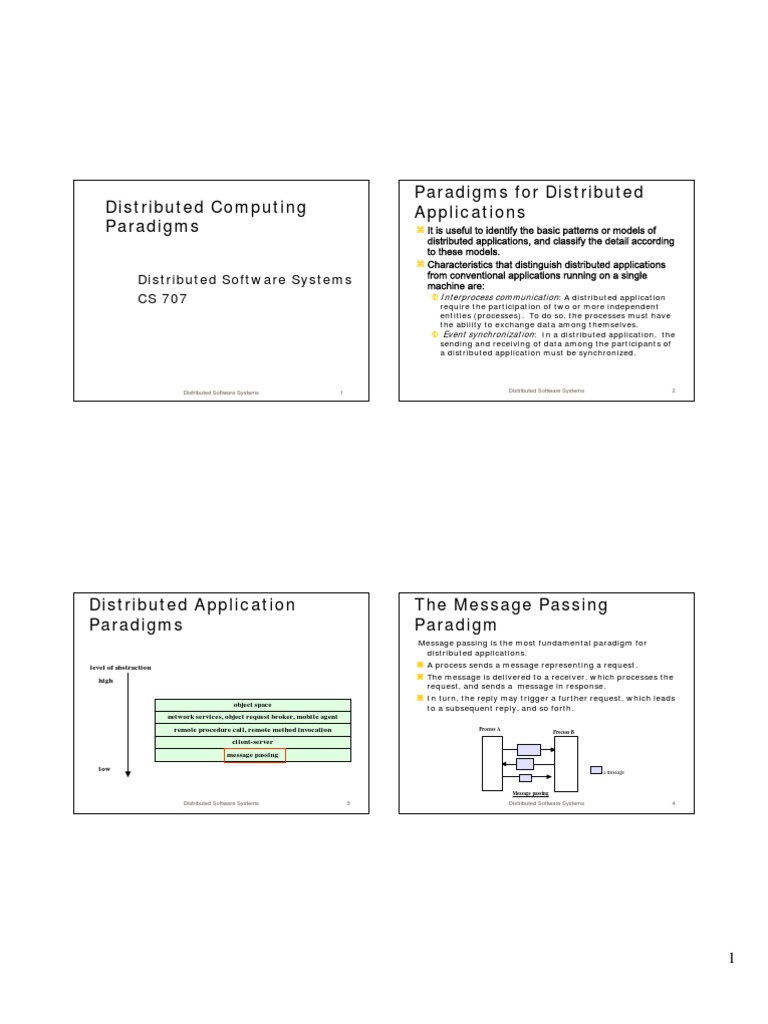Distributed Computing Paradigms Paradigms For Distributed Applications