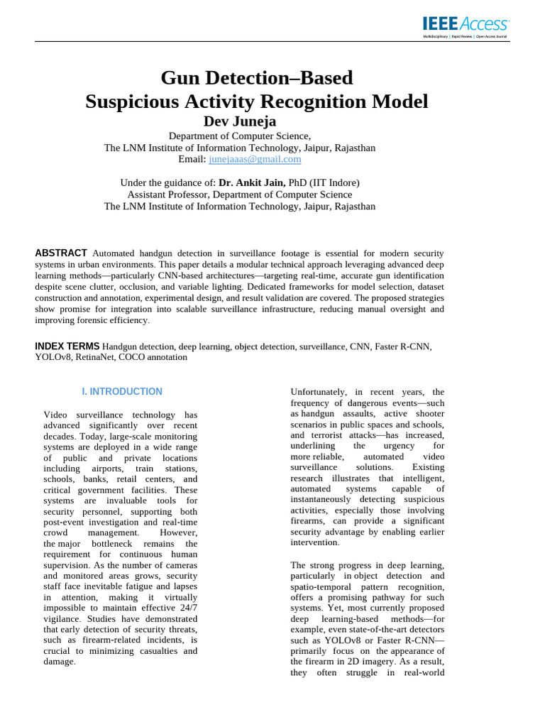 Handgun Detection in Surveillance Footage Using Deep Learning | PDF ...