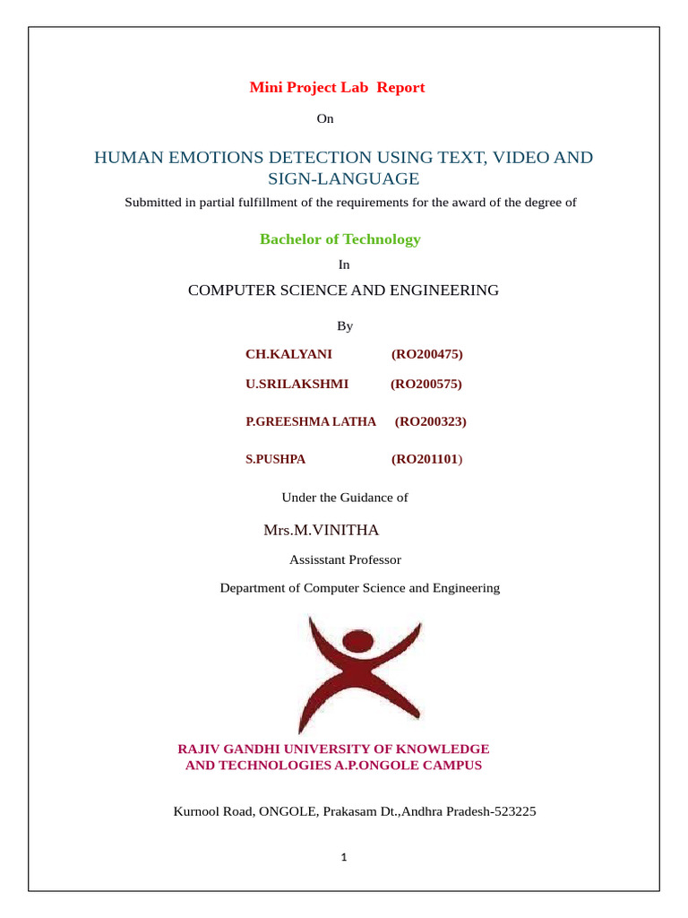 Miniproject Documentation1 | PDF | Unified Modeling Language | Emotions