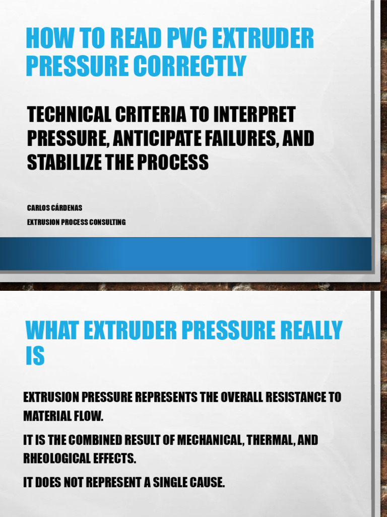 How To Read PVC Extruder Pressure Correctly | PDF | Extrusion | Rheology