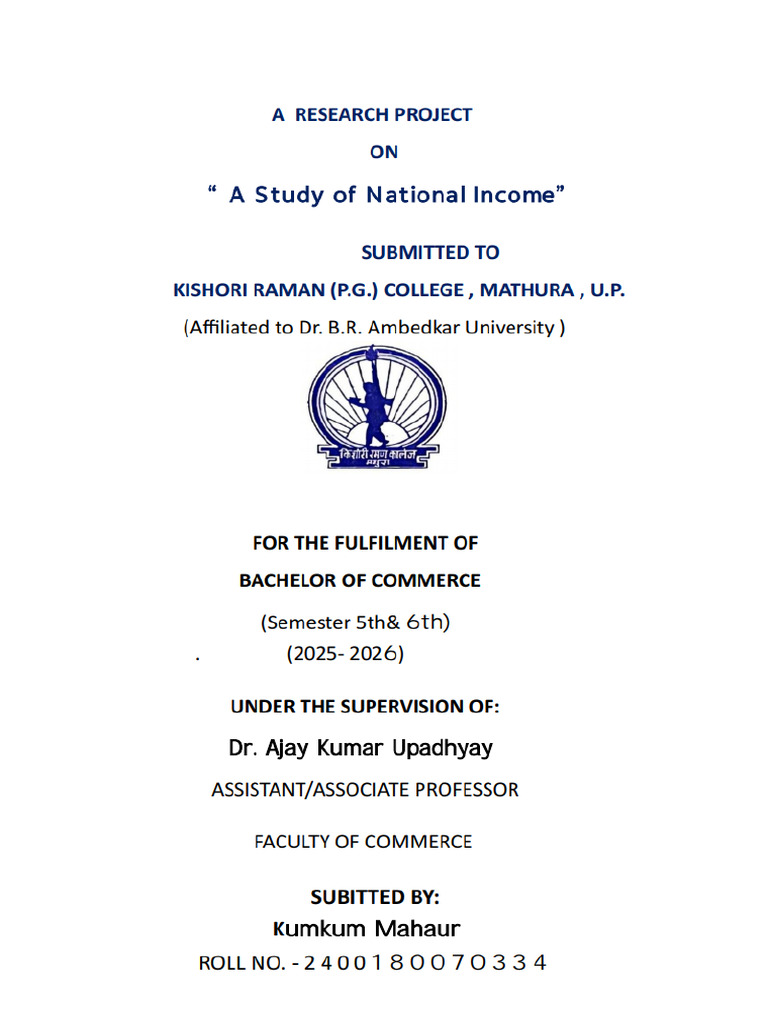 Research Project Bcom | PDF