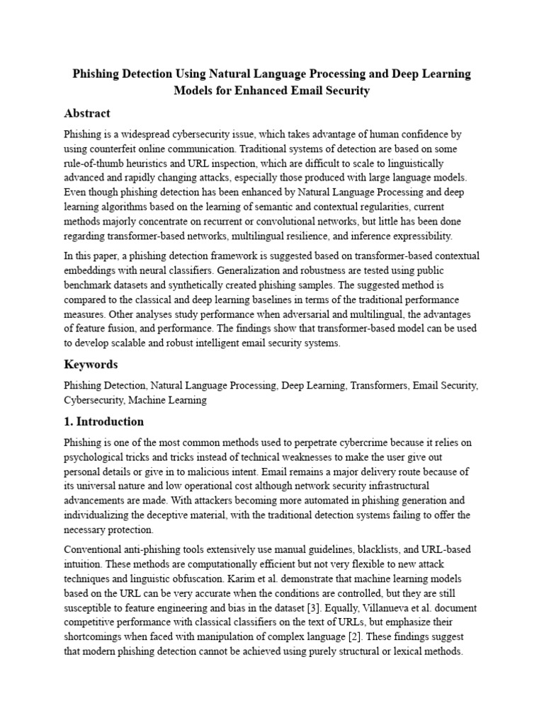 Phishing Detection Using NLP & DL Models | PDF | Machine Learning ...