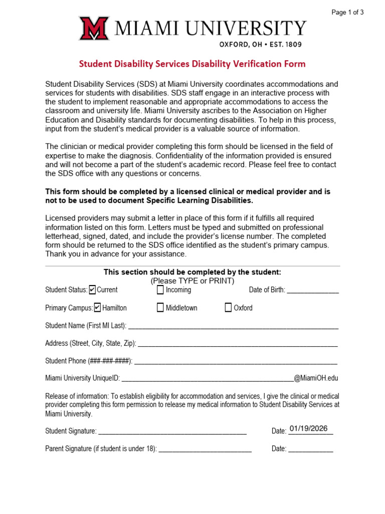 Disability Verification Form 508 | PDF | Medical Diagnosis | Diagnostic ...