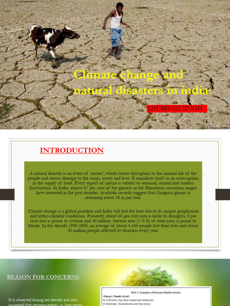 Climate Change and Natural Disaster in India | PDF | Climate Change ...