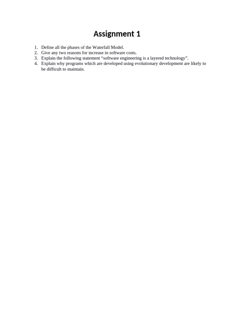 SE Assignment 1 | PDF