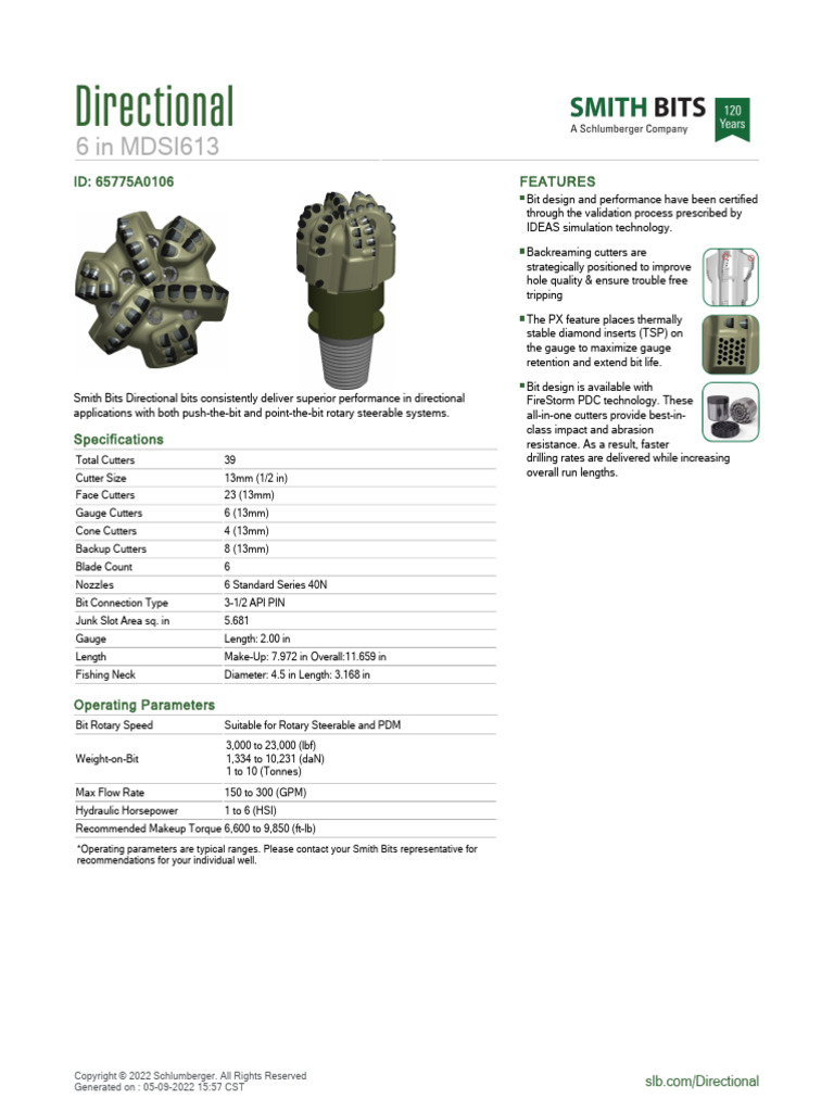 6in 613 Spec Sheet | PDF | Mechanical Engineering