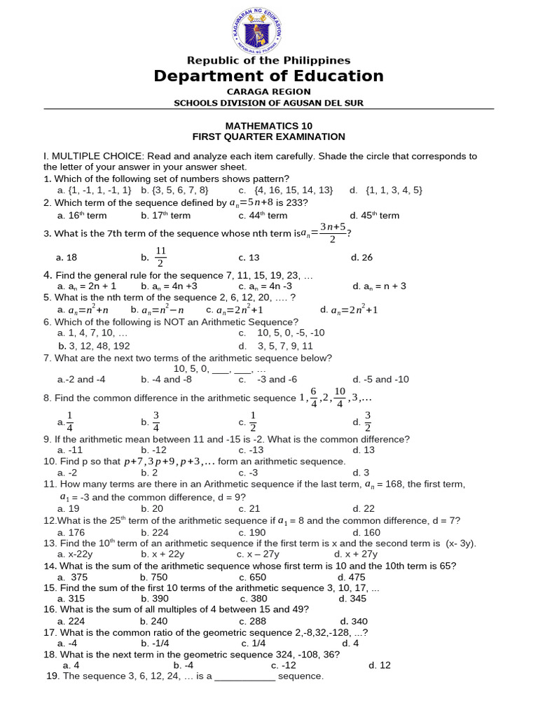 Q1 - Division Unified Math 10 Exam | PDF | Volume | Factorization