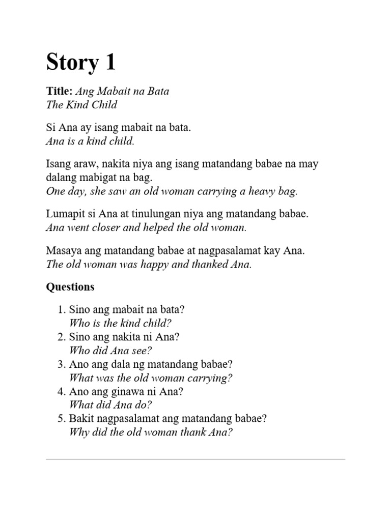 Tagalog Stories | PDF
