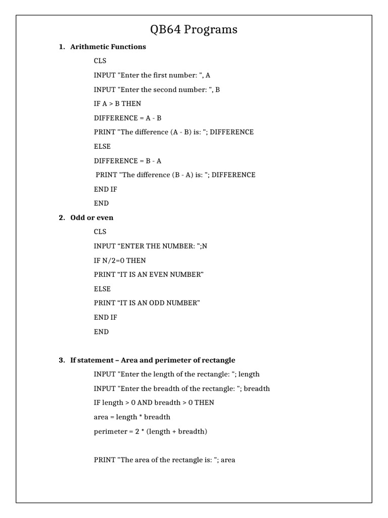 Grade 7 - QB64 Programs | PDF