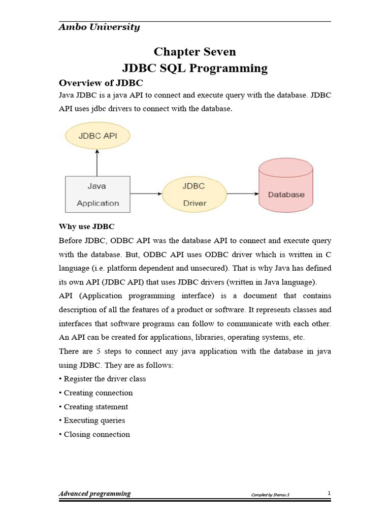 Chapter 5 JDBC in Java | PDF | Databases | Sql