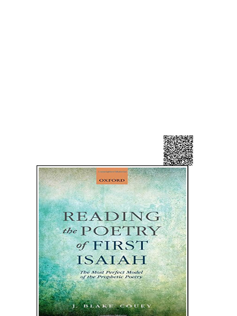 (Ebook) Reading The Poetry of First Isaiah: The Most Perfect Model of ...