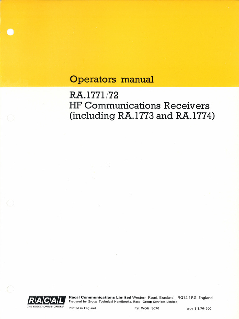 Racal 1771 1772 Operators-Manual | PDF