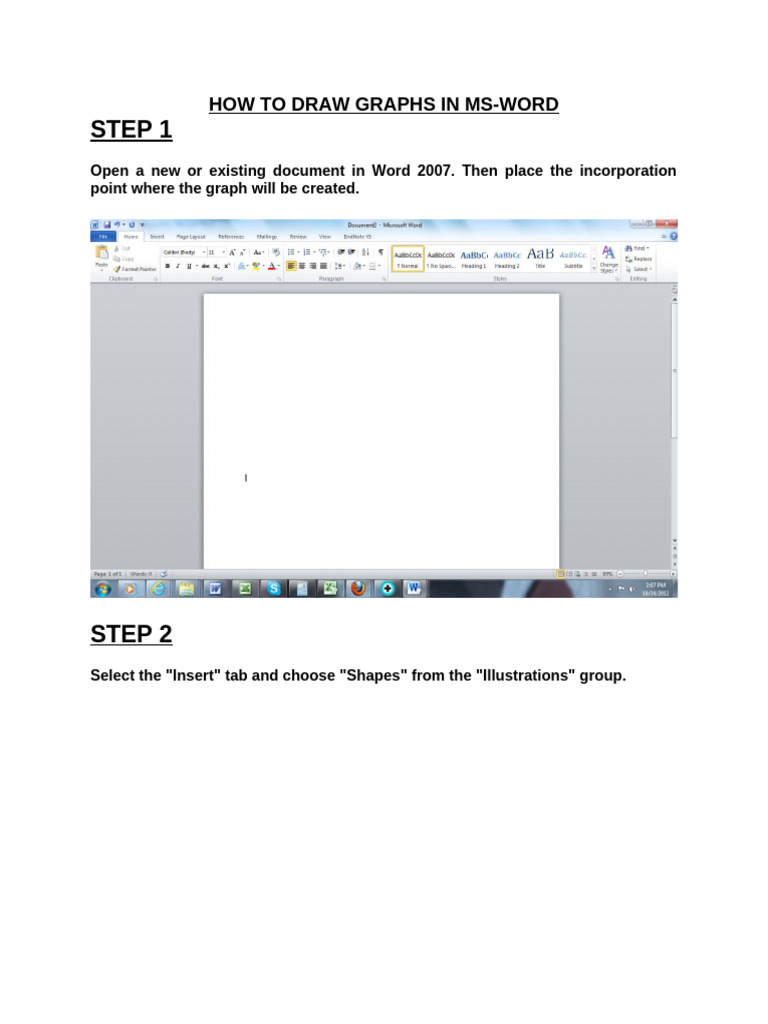 How To Make Graphs in MS Word 2007 | PDF