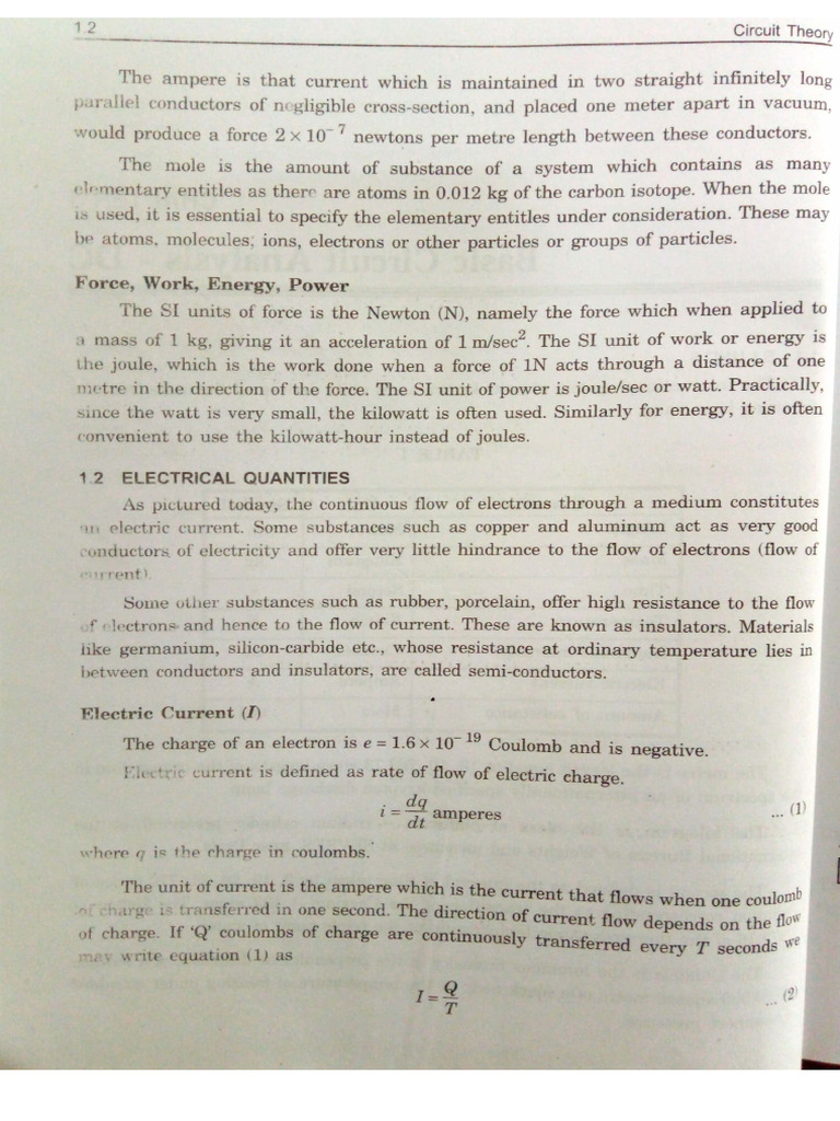 1.1 - Basic Concepts and Ohms Law Problems | PDF