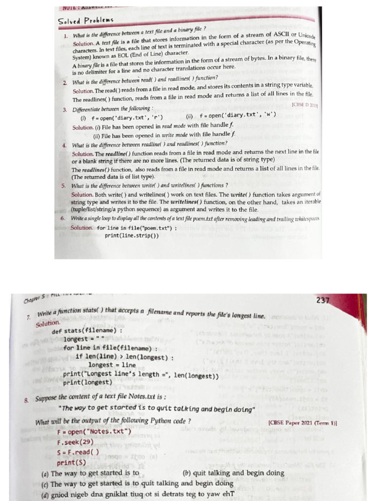 File Handling Solved Problems | PDF