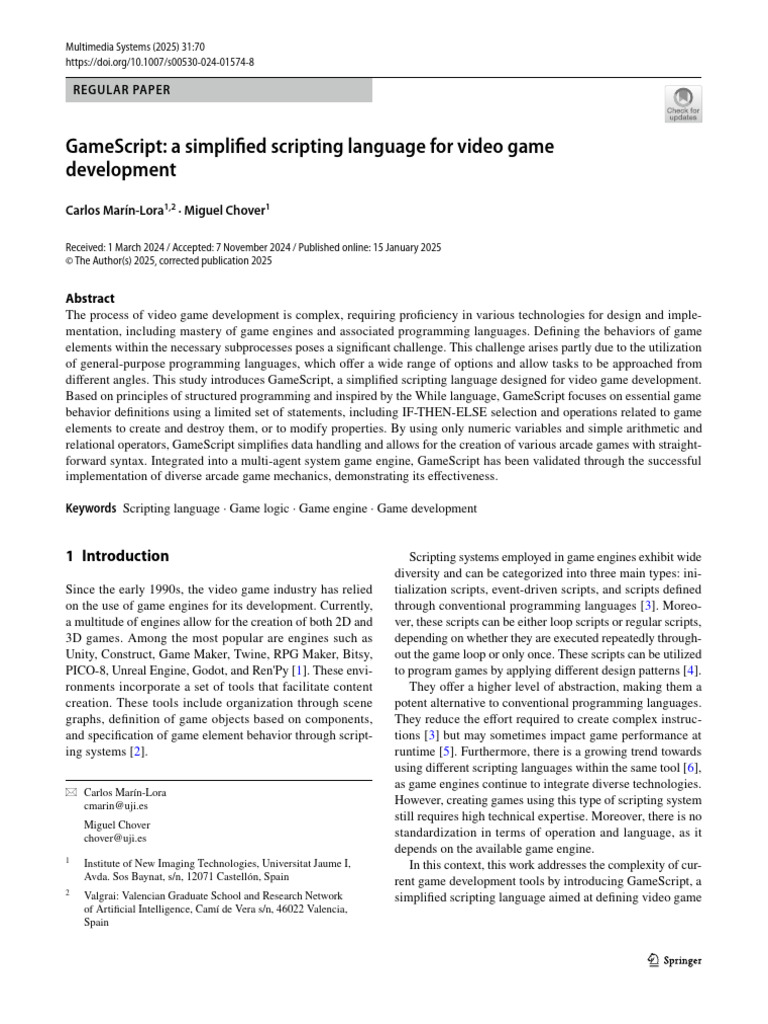 GameScript A Simplified Scripting Language For Video Game | PDF ...